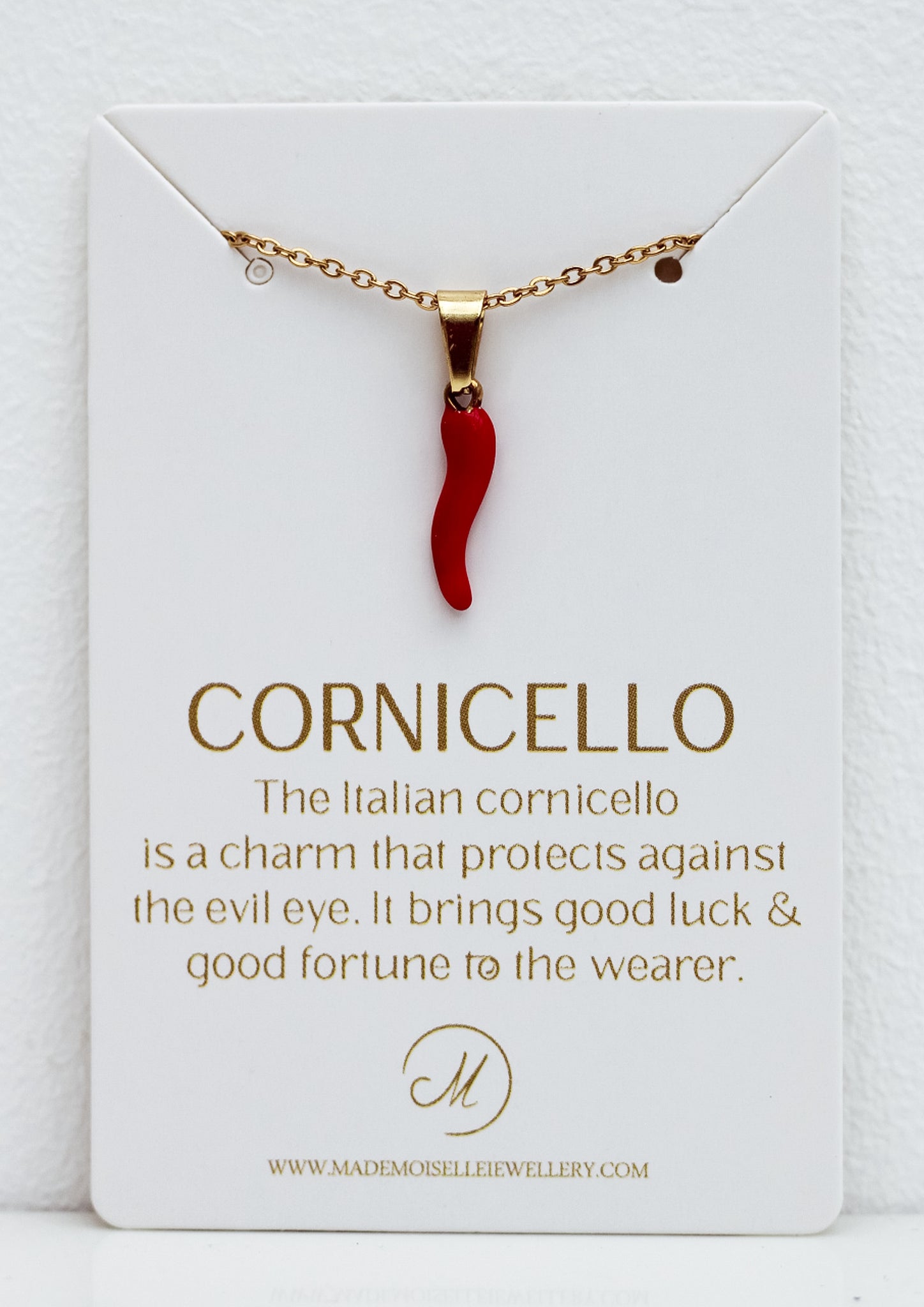 Italian Cornicello Horn Necklace in Stainless Steel Protection Good Luck  Fertility Amulet Gold Cornetto Chili Pepper
