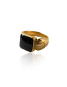 timeless jewellery  statement ring  ring  gold rings uk  gold ring  gold jewellery uk  gold diamond ring  gold cigar ring  gold chunky ring  cigar rings uk  chunky ring  black stone  black ring  rectangular ring  Statement gold ring  Chunky gold ring